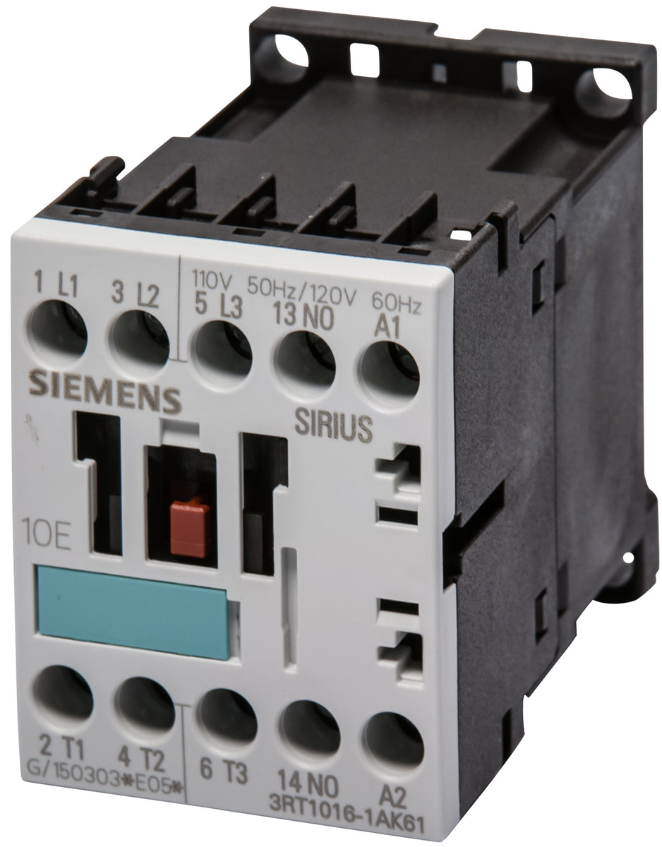 thumbnail image 2 of Nofuel 3RT1016-1AK61 Contactor – 120V AC Coil, 9A, 3-Pole – Replaces Siemens 3RT1016-1AK60, DIN Rail Mount 2 of 5
