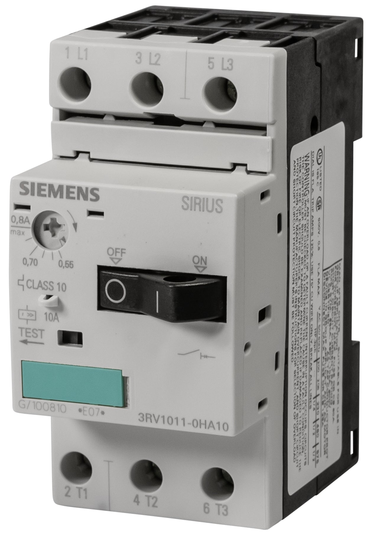 3RV1011 0HA10 Contactors Motor Protectors Siemens Sirius